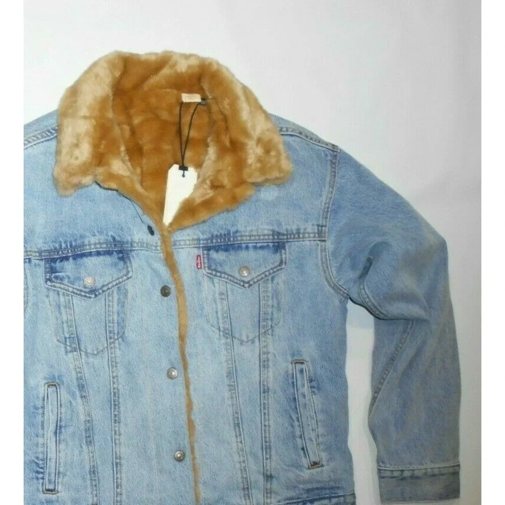 Levi's‎ women's Reversible Faux Fur & Denim Trucker Jacket size XS retail $168